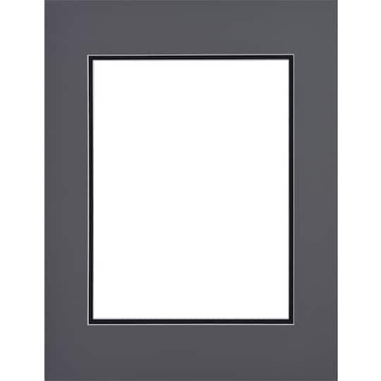 16" x 20" Zinc Gray & Black Double Mat by Studio Décor®, 11" x 14" Opening Size
